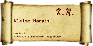 Kleisz Margit névjegykártya